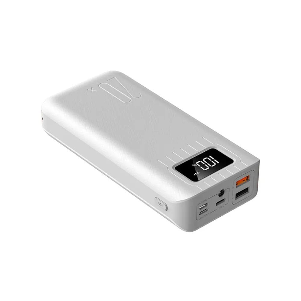 20000mAh External Battery Power Bank with Dual USB Ports and LED Flashlight – Black, Black & Red, White
